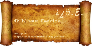 Öhlbaum Emerita névjegykártya